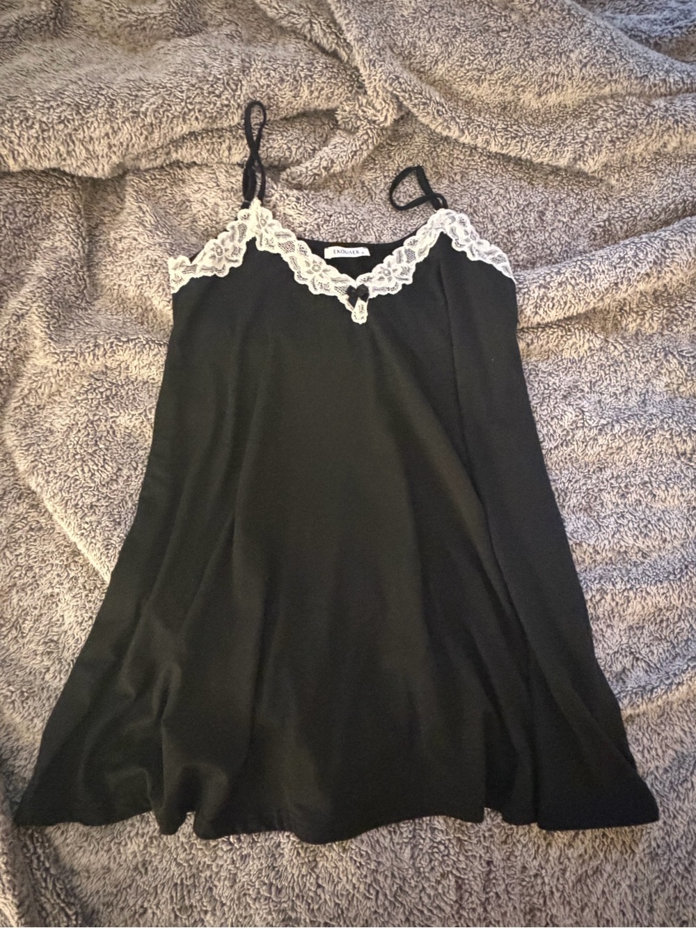 Black Lace-Trim Camisole Slip Top